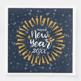 Neues Jahr glücklich mit Sternen 20xx hinzufügen Serviette