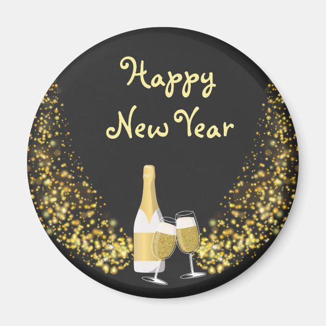 Neues Jahr glücklich Neues Jahr Magnet (Vorne)