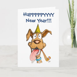 Neues Jahr: Hund (Boom-Boom) Feiertagskarte