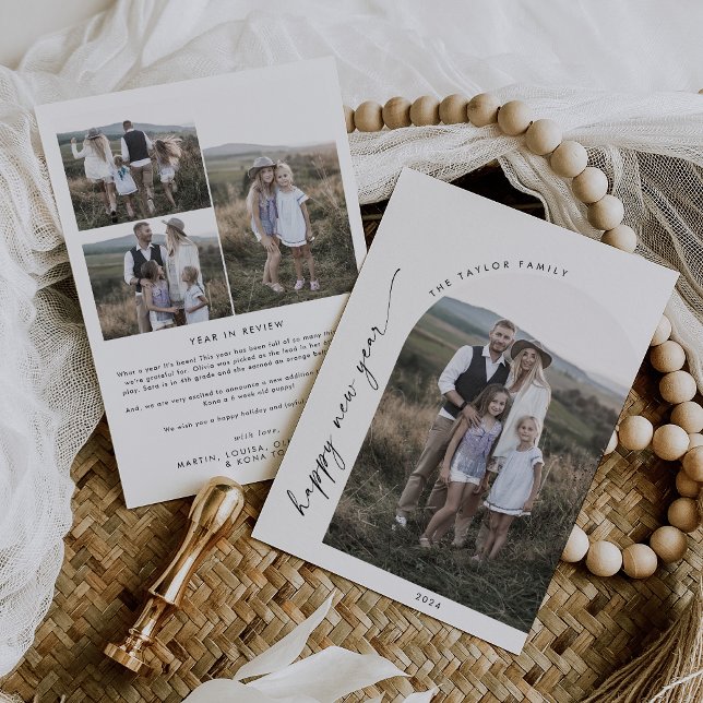 Neues Jahr im Foto des modernen Arch Happy Hour Feiertagskarte (Von Creator hochgeladen)