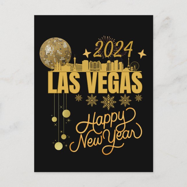 Neues Jahr in Las Vegas Nevada Reisen Matching NYE Postkarte (Vorderseite)