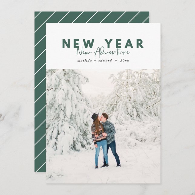 Neues Jahr Neue Abenteuer Foto Ferienkarte (Vorne/Hinten)