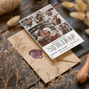 Neues Jahr, Neue Abenteuer Moderne FotoCollage Save The Date