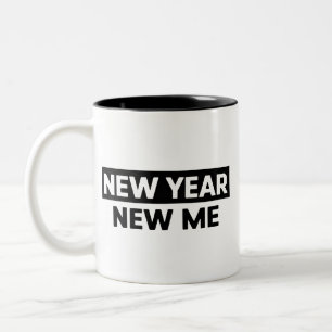 Neues Jahr Neue Ich Inspirierendes Motivationszita Zweifarbige Tasse