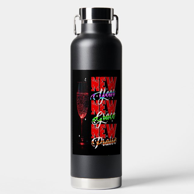 Neues Jahr Neues Lob Trinkflasche (Vorderseite)
