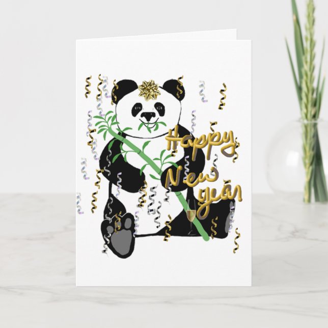 Neues Jahr-Panda-Gruß-Karte Feiertagskarte (Vorderseite)