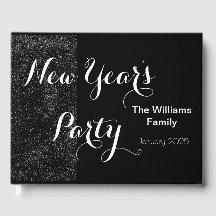 Neues Jahr Party Elegante Schrift Schwarz-weiß Mod