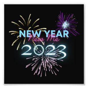 Neues Jahr Party Feuerwerkskörper Silvester Frohes Fotodruck