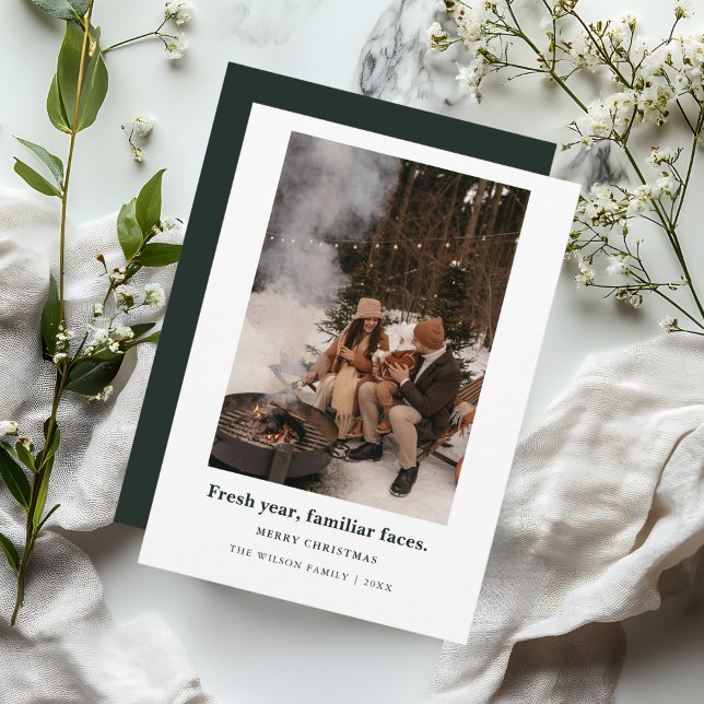 Neues Jahr, vertraute Gesichter, Weihnachts-Fotoka Einladung (Von Creator hochgeladen)