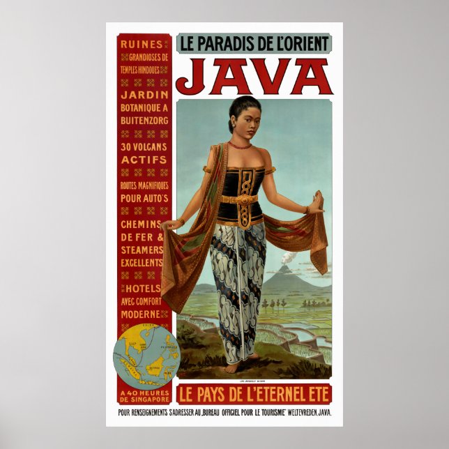 Neues Java Vintage Travel Poster (Vorne)