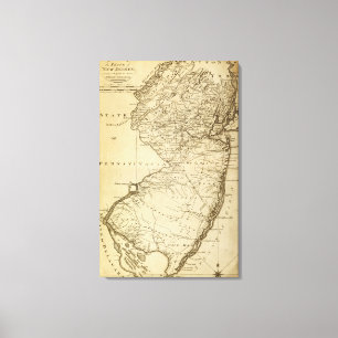 Neues JerseyPanoramic MapNew Jersey Leinwanddruck