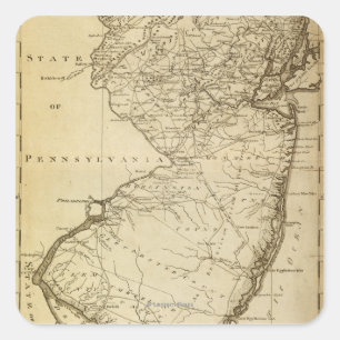 Neues JerseyPanoramic MapNew Jersey Quadratischer Aufkleber