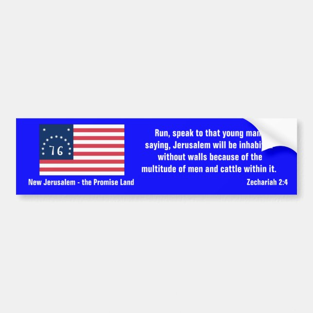 Neues Jerusalem - das versprochene Land Autoaufkleber (Vorne)