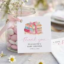 Neues Kapitel Baby Shower Aquarell Rosa Danke