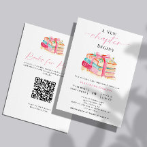 Neues Kapitel Baby Shower Buch Anfrage QR Code Cut
