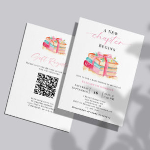Neues Kapitel Baby Shower Registrierungs-QR-Code B Einladung