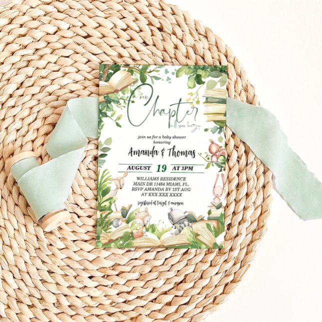 Neues Kapitel Babydusche Einladung (Von Creator hochgeladen)