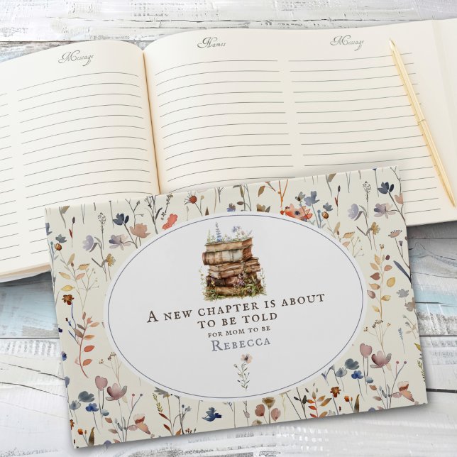 Neues Kapitel Babydusche Wasserfarbe, Wildblume Gästebuch (Von Creator hochgeladen)