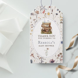 Neues Kapitel Babydusche Wasserfarbe, Wildblume Geschenkanhänger