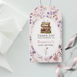 Neues Kapitel Babydusche Wasserfarbe, Wildblume Geschenkanhänger