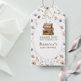 Neues Kapitel Babydusche Wasserfarbe, Wildblume Geschenkanhänger