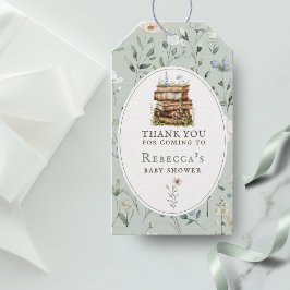 Neues Kapitel Babydusche Wasserfarbe, Wildblume Geschenkanhänger