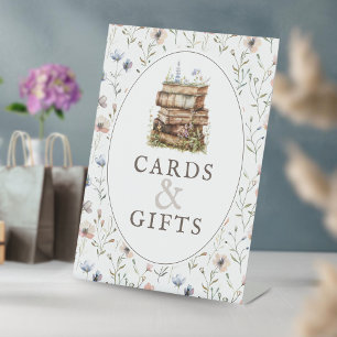 Neues Kapitel Babydusche Wildblumen & Geschenke Sockelschild