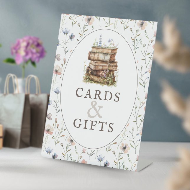 Neues Kapitel Babydusche Wildblumen & Geschenke Sockelschild (Von Creator hochgeladen)