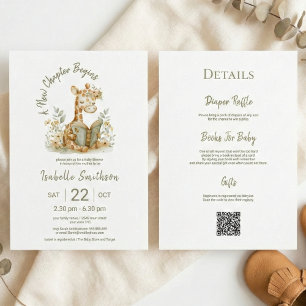 Neues Kapitel Beginnt Buch-Baby-Party QR-Code Einladung