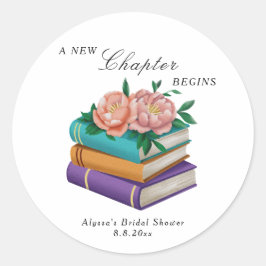 Neues Kapitel beginnt Floral-Brautparty Runder Aufkleber