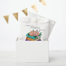 Neues Kapitel Beginnt Florale Hochzeitsfeier Geschenktütchen
