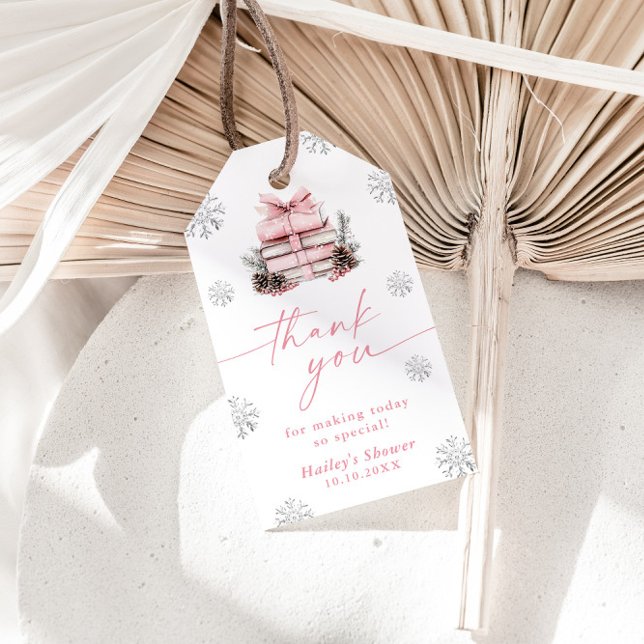 Neues Kapitel Beginnt Rosa Schleife Winter-Baby-Pa Geschenkanhänger (Von Creator hochgeladen)