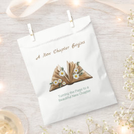 Neues Kapitel Beginnt - Seite Umblättern Floral Geschenktütchen