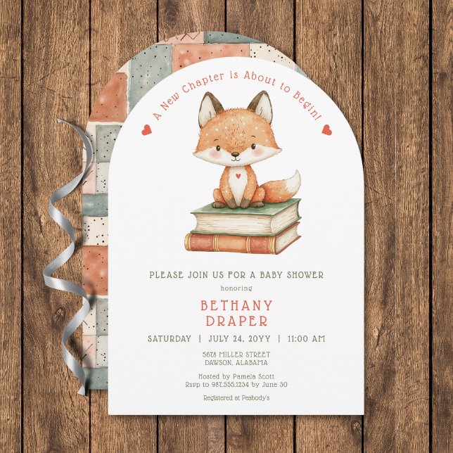 Neues Kapitel beginnt Storybook Arch Baby Shower Einladung (New Chapter Begins Storybook Arch Baby Shower Invitation)