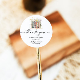 Neues Kapitel Beginnt Wildblume Babydusche Runder Aufkleber