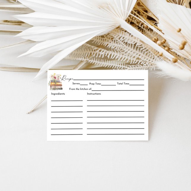 Neues Kapitel Beginnt Wildblume Brautparty Rezept Begleitkarte (Von Creator hochgeladen)