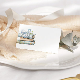 Neues Kapitel Blue Bow Books Baby Dusche Platzkarte