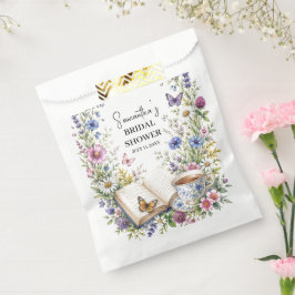 Neues Kapitel Buch Schmetterling Blumen Hochzeitsd Geschenktütchen