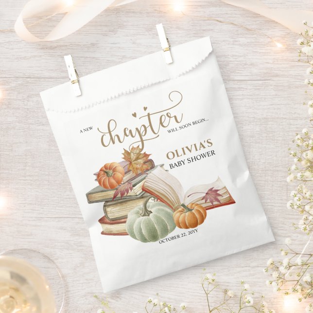Neues Kapitel Buch Thema Pumpkin Fall Baby Dusche Geschenktütchen (Ausgeschnitten)