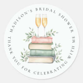 Neues Kapitel Bücher Bubbly Vielen Dank Brautparty Runder Aufkleber