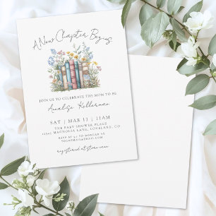 Neues Kapitel Florales Geschichtenbuch Baby Shower Einladung