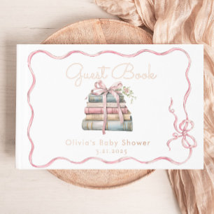 Neues Kapitel Pink Bow Baby Dusche Gästebuch