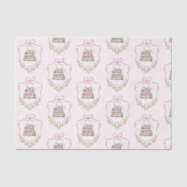 Neues Kapitel Rosa Band Bogen Vintage Babydusche Seidenpapier