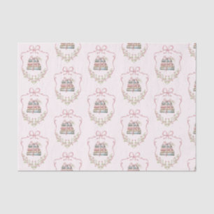 Neues Kapitel Rosa Band Bogen Vintage Babydusche Seidenpapier