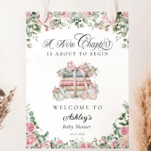 Neues Kapitel Rosa Blumenknechtendusche Begrüßung Poster