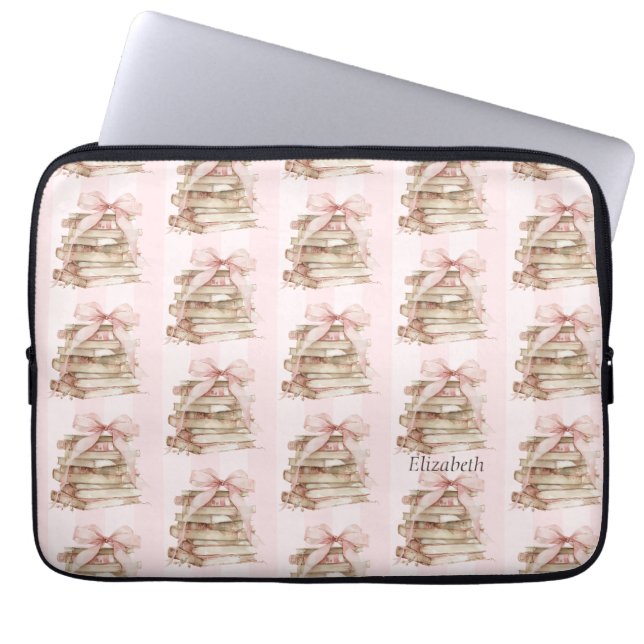 Neues Kapitel Rosa Bogen Streifen Laptopschutzhülle (Vorderseite)