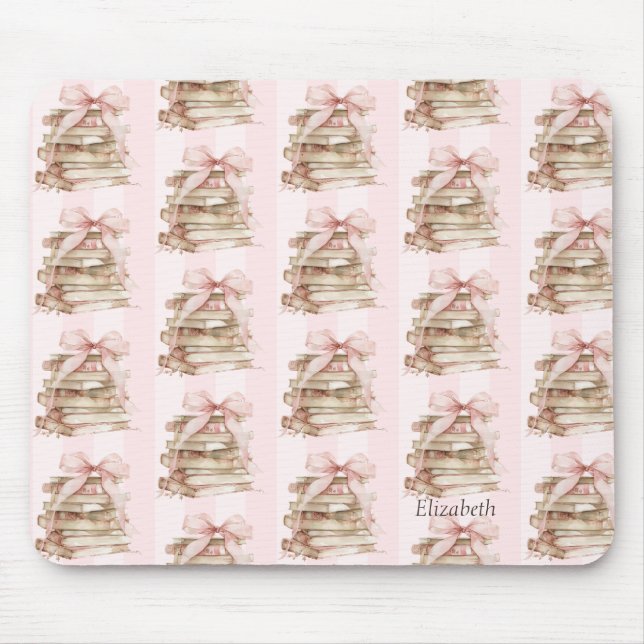 Neues Kapitel Rosa Bogen Streifen Mousepad (Vorne)
