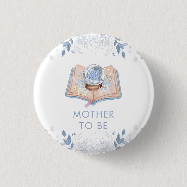 Neues Kapitel Snowball Mutter-To-Be-Baby-Party  Button (Vorderseite)