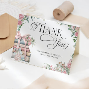 Neues Kapitel Storybook Girl Baby Dusche Vielen Da Dankeskarte