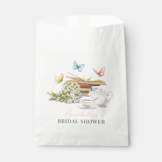 Neues Kapitel Tee Set Schmetterlinge Buch Brautpar Geschenktütchen (Vorderseite)